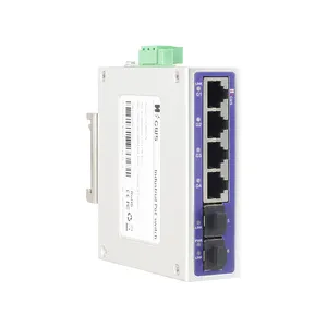 Saklar jaringan Gigabit penuh, DC12-48V 6 port + 2 * Slot SFP 12G GWS-IPS3064F saklar Ethernet Din-Rail industri