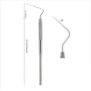 เครื่องมืออุดฟันคอมโพสิตแบบแมนนวลคุณภาพดีที่สุด ทำจากสแตนเลส ขนาด 175 มม. ปลายทอง ขนาด 2.5 มม. และ 6 มม. - Product Image 2