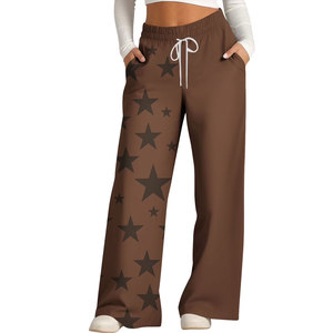 Custom Logo High Waist Joggers Pants Women Super Comfortable Cotton Sweatpants Pockets Wide Leg Casual Yoga <b>Lounge</b> Workout - Product Image 3