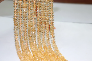 Citrine naturelle perles rondelle à facettes 7-8mm perles citrine de couleur foncée avec qualité de pierres précieuses - Product Image 5