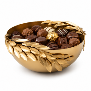 Bol à chocolat en acier inoxydable de qualité supérieure, ornement moderne en forme de feuille d'olivier, plat à bonbons en métal, décoration pour hôtel et restaurant - Product Image 1