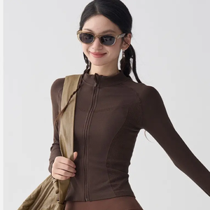 Women Men Yoga <b>Jacket</b> Slim Fit Eco-Friendly Breathable Quick Dry Stand Collar Activewear Fitness <b>Workout</b> - Product Image 4