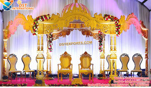 Conjunto de mandalas DE BODA doradas de estilo moderno, de lujo decoración de boda, decoración de Mandap, configuración de Mandap de oro para bodas hindúes, novedad - Product Image 3