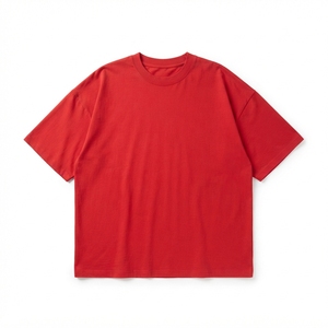 เสื้อยืดคอตตอนออร์แกนิคทรงบ็อกซี่ฟิตโอเวอร์ไซส์สำหรับผู้ชาย แขนสั้น ผ้าถักดิจิตอล ป้องกันขนร่วง ขายส่งเสื้อผ้าสตรีทแวร์ - Product Image 2