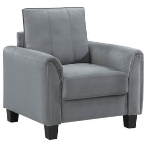 Fauteuil d'appoint rembourré à accoudoirs roulés Dixon Grey pour salon - Product Image 2