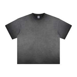T-shirt en tricot oversize pour homme, streetwear, 100% coton, 230 GSM, poids lourd, respirant, écologique, col rond, manches courtes, anti-UV - Product Image 5