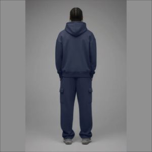 Conjunto de Sudadera con Capucha y Pantalones Deportivos con Cremallera Oversize para Hombre, OEM, Unisex, Color Sólido, Bordado, Fabricación de Trajes Deportivos con Cremallera - Product Image 2