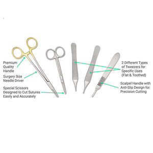 Kit d'entraînement à la suture pour étudiants en médecine, conçu par un chirurgien expérimenté, avec porte-aiguille et forceps par Dentavex - Product Image 4