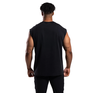 Débardeur sans manches noir délavé pour homme en coton premium, coupe athlétique, idéal pour la gym, l'entraînement, le streetwear décontracté et les activités estivales - Product Image 2