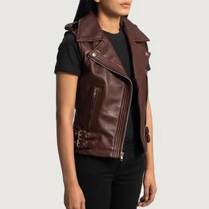 Chaleco de Cuero Genuino para Mujer, Impermeable, Resistente al Viento, Transpirable, Ecológico, Estilo Urbano, para Motociclistas - Product Image 6