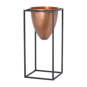 Pot de fleurs moderne de luxe en métal doré avec support en fer noir, grand pot à fleurs en laiton pour la décoration intérieure et extérieure, style nordique - Product Image 6