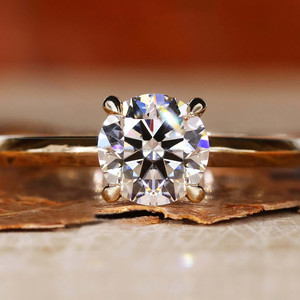 RB Gems Custom 10K Yellow Gold Lab Grown Moissanite Engagement <b>Ring</b> IGI Certified Bezel Setting Religious Style Wedding Party - Product Image 1