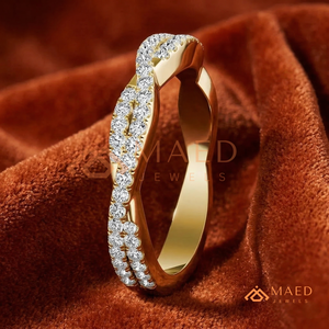 แหวนแต่งงานทองคำแท้ 14K แบบถัก |   แหวนเพชรโรแมนติกอินฟินิตี้ |    แหวนมอสซาไนต์สำหรับวันครบรอบ |   แหวนสัญญาแบบซ้อนได้ - Product Image 2