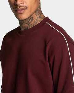 Camiseta y Pantalones Cortos para Hombre al por Mayor, OEM, Personalizados, Color Borgoña, Talla Grande, con Ribete, 100% Algodón, Transpirables, para Gimnasio y Ropa Urbana - Product Image 5