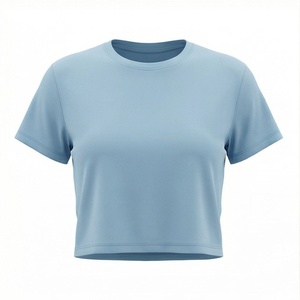 T-shirts courts amples et respirants en spandex pour femmes, personnalisables, couleur au choix, pour le sport et la gym - Product Image 1