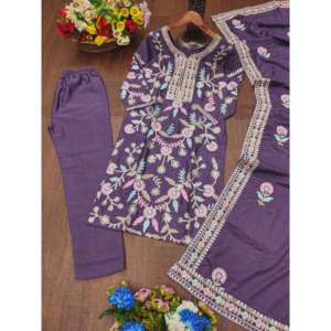 Designer Women's <b>Suit</b> Set with Sequence Embroidered Work - Product Image 1