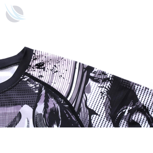 Men's Full Sleeve Rash Guard Wolf Print <b>Compression</b> <b>Shirt</b> Quick Dry Polyester Sport Top Breathable Custom Logo - Product Image 3