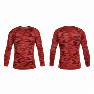 Haut de compression respirant à manches longues pour activités de plein air, motif camouflage, séchage rapide, extensible, pour entraînement sportif - Product Image 4
