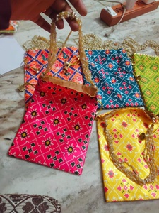 Handcrafted Potli Bags Silk And Satin Fabrics <b>Drawstring</b> <b>Pouches</b> Batwa Bag Bridal Purse Women handbag Shagun <b>Pouch</b> Return Gifts - Product Image 2