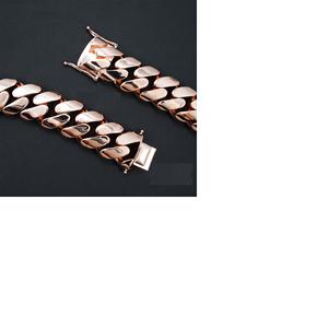 Cadena de Oro Rosa de Lujo con Eslabones Cubanos para Hombre, Joyería Hip Hop, Estilo Audaz Inspirado en Moissanita - Product Image 4