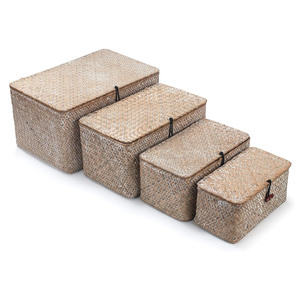 Office living room stackable seagrass folding boxes wholesale natural woven foldable gift <b>box</b> set - Product Image 4