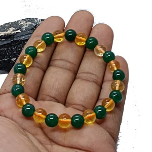 High quality Citrine Green aventurine Crystal Gemstone Bead Bracelet Fashion Charm Jewelry for Men Women for Energy Meditation - Product Image 4