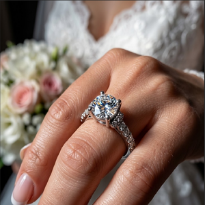 HongKong 14K oro blanco sólido Diamante Real 0.75cts Semi montaje compromiso anillos de boda logotipo láser personalizado envío rápido clásico - Product Image 6