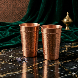 Vaso de Cobre Martillado de Lujo, Vaso de Agua Hecho a Mano de Primera Calidad para Hoteles y Spas, Elegante Vajilla Metálica, Suministro al por Mayor - Product Image 5