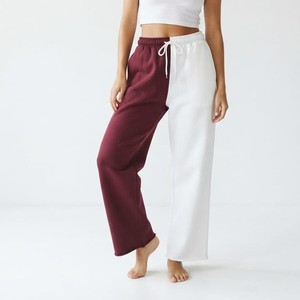 High Quality Wholesale <b>Women</b> Wide Leg Sweatpants Two Tone Color Block Loose Trousers Trendy Ladies <b>Jogger</b> Streetwear <b>Joggers</b> - Product Image 4