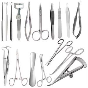 Ensemble d'instruments chirurgicaux mineurs en acier inoxydable : pinces, ciseaux, porte-aiguilles, kit de pansement, instruments médicaux et chirurgicaux - Product Image 2