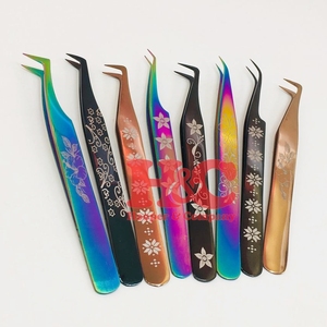 New Design Laser <b>Engrave</b> Lash Tweezers Pointed Sustainable Stainless Steel Eyelash Extension Tweezers Anti-Magnetic Tweezers - Product Image 3