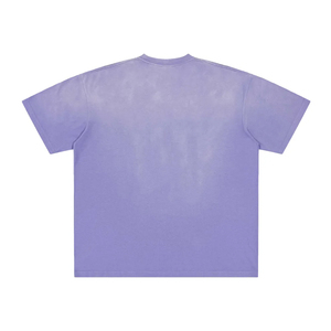 260G Loose Fitting Short Sleeve Round Neck Pima Cotton <b>T</b>-Shirt Summer 100%Cotton Acid Wash Distressed Blank <b>T</b> Shirt - Product Image 4