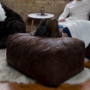 Nuzzlee cuero vegano Loveseat otomano estilo Vintage suave felpa reposapiés taburetes y otomanos - Product Image 2