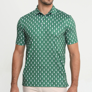 Polo à manches courtes pour homme, imprimé avec un motif de bière, coupe classique, décontracté, en polyester tricoté, respirant - Product Image 3