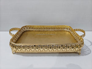 Plateau de service en or marocain, vaisselle, plateau - Product Image 2