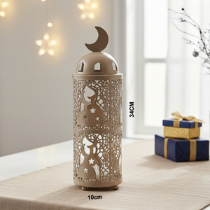 Fabulous look Lantern Cylindrical Shape Matte Finish With Crescent Moon Top Home <b>Decoration</b> <b>Moroccan</b> Style Lantern - Product Image 4