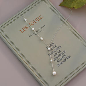 Collier de perles d'eau douce naturelles haut de gamme avec un design de niche, chaîne de clavicule polyvalente, collier à pampilles ciel étoilé de luxe léger - Product Image 2