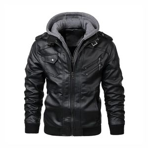 Veste en cuir PU pour homme, style motard coréen, coupe ajustée, col montant, manches longues, fermeture éclair, pour le printemps et l'automne - Product Image 6