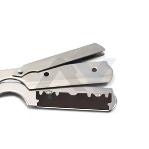 Professional Barber Straight Razor for Fade Styling Multi Wood Heavy Steel Handle <b>Single</b> Edge Curved Folding Shaving Razor Custo - Product Image 2