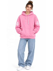 Custom Manufacturers Oversized French Terry Hoodie Vintage Streetwear Pink Oversized Drop Shoulder Unisex Hooded Sweatshirt - Product Image 3