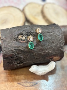 Pendientes de piedra polki verde para joyería india, regalo de boda para ella, regalo de compromiso para esposa, joyería de aspecto lujoso. - Product Image 4