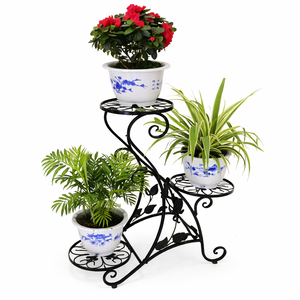 Custom Wrought Iron Plant Stands for Indoor Outdoor Garden Decoration Decorative Flower <b>Pot</b> <b>Holder</b> with Elegant Design - Product Image 3