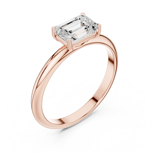 Bague solitaire en diamant de laboratoire taille émeraude - Product Image 5