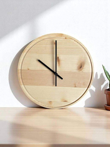 Reloj de Pared Grande de Madera, Decoración para el Hogar de Estilo Natural, Reloj de Mesa Circular de Madera para Sala de Estar - Product Image 2