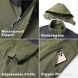Rain Jackets Professional Outdoor <b>Raincoat</b> Jackets Breathable Waterproof Windbreaker OEM Bulk - Product Image 5