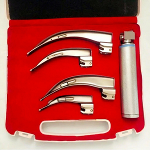 Kit de laryngoscope en acier inoxydable pour adultes et pédiatrique, instruments directs, lames réutilisables, poignées, intubation endotrachéale, voies respiratoires - Product Image 6
