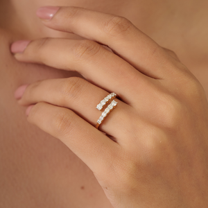 Anillo Apilable de Diamantes Naturales de Corte Redondo con Diseño Minimalista y Sencillo, Oro Amarillo Sólido K18, Joyería Personalizada al por Mayor - Product Image 2