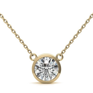 จี้เพชรทรงกลมเจียระไนแบบบริลเลียนท์ 18k/22k/24k เพชรเลี้ยงในห้องปฏิบัติการ พร้อมสร้อยคอแบบเคเบิล สำหรับผู้หญิงและเด็กผู้หญิง สวมใส่ในงานแต่งงาน - Product Image 4