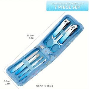 Set de Manicura y Pedicura 7 en 1, Kit de Cortauñas para Mujer, Herramientas Profesionales para el Cuidado de las Uñas, Incluye Cuidado Facial - Product Image 2