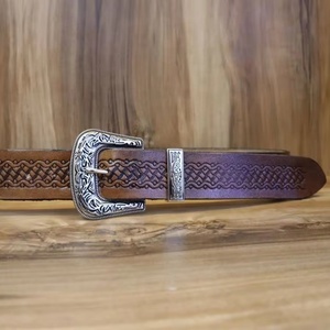 Customized Made Exclusive Western Cowboy Genuine Leather <b>Belt</b> Toned Hand Carving <b>Work</b> Manufacturer and Wholesaler - Product Image 1